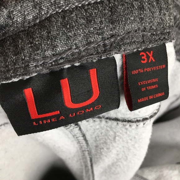 Linea Uomo Mens Jogger Sweatpants Athletic Warmups Gray Size 3X Loungewear Pants - Picture 4 of 10